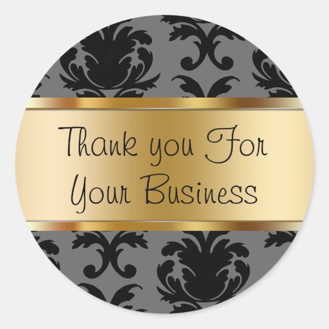 Damask Customer Thank You Stickers (Front)