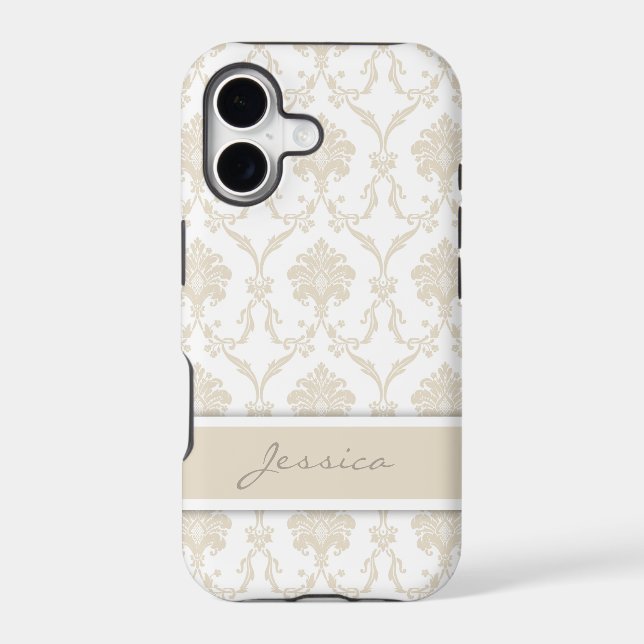 Damask Customisable iPhone Case (Back)