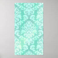 Damask Cut Velvet, ANTIQUE LACE in MINT GREEN