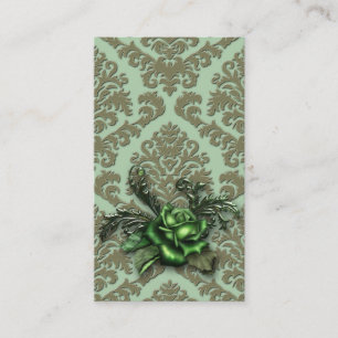 Damask Cut Velvet, DUSTY ROSE Business Card