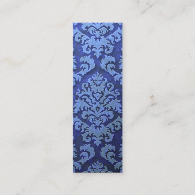 Damask Cut Velvet, Embossed Leaves Mini Business Card (Front)