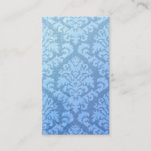 Damask Cut Velvet, Embossed Satin in Blue Business Card