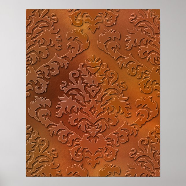 Damask Cut Velvet, SATIN ABSTRACT Poster (Front)