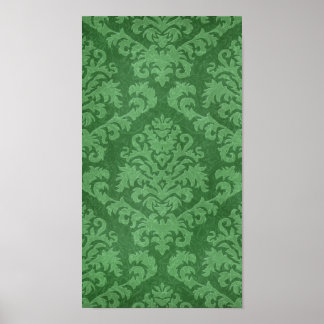 DAMASK CUT VELVET, TAPESTRY in GREEN Poster