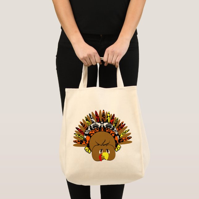 Damask #Cute #TURKEY #Organic Shopping Bag (Front (Product))