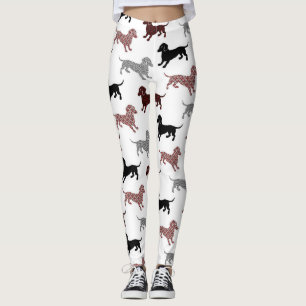 Damask Dachshunds Leggings