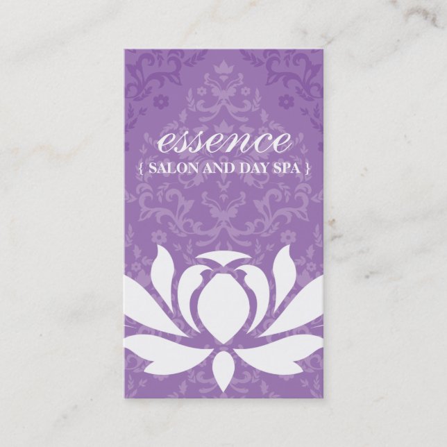 Damask Day Spa Business Cards (Front)