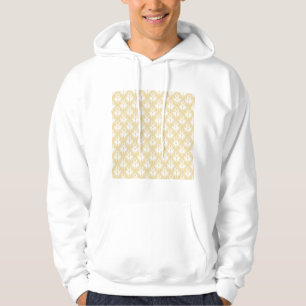 Damask Design. White and gold colour. Hoodie