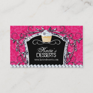 Damask Diva Cupcake Bakery Business Card