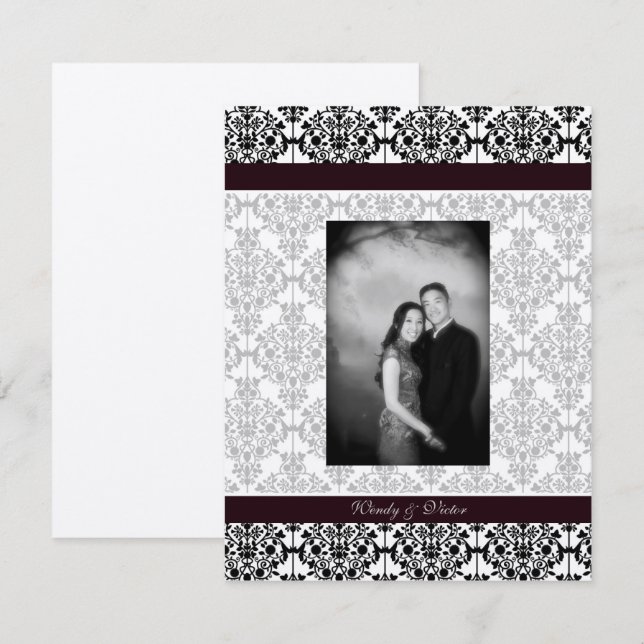 Damask double happiness program 2 invitation (Front/Back)
