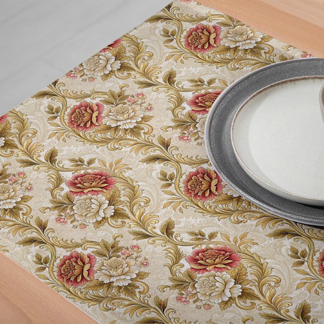 Damask Dreams Floral Table Runner Vintage Style  (Damask Dreams Floral Table Runner Vintage Style)