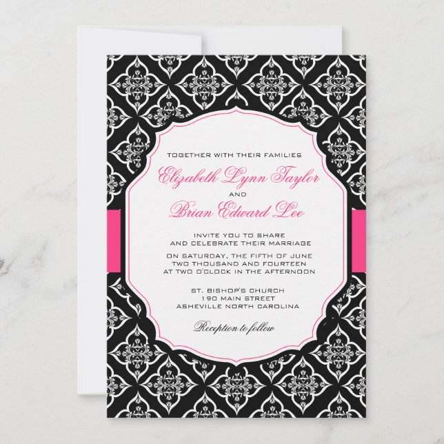 Damask Dreams -wedding invitations (Front)