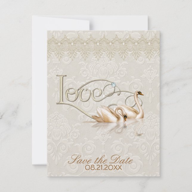 Damask Elegance Save The Date (Front)