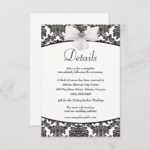Damask Elegance Wedding Details Enclosure Card