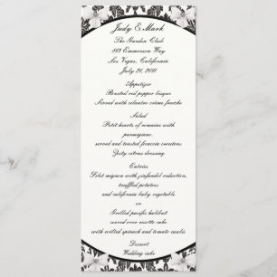 Damask Elegance Wedding Menu Card