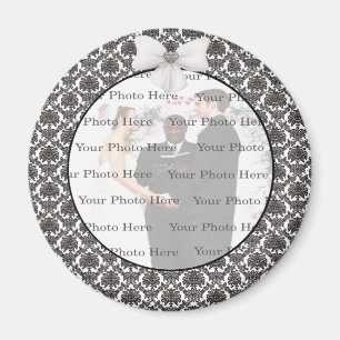 Damask Elegance Wedding Round Magnet