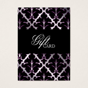 Damask Elegant Gift Card Silver Purple Black