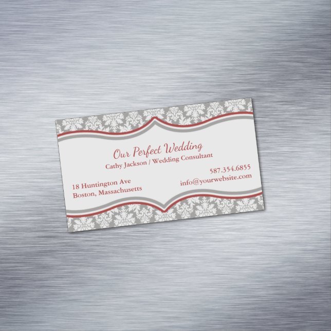 Damask Elegant Magnetic Business Card (In Situ)