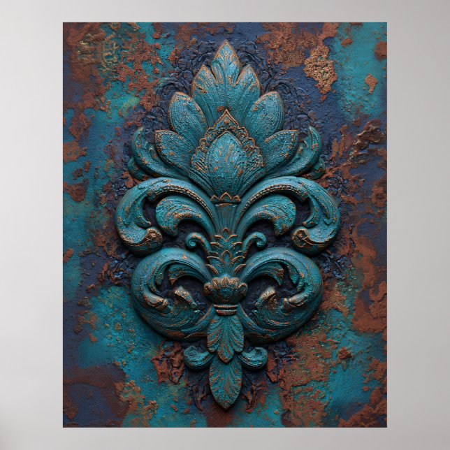 Damask Embossed Fleur-De-Lis Poster (Front)