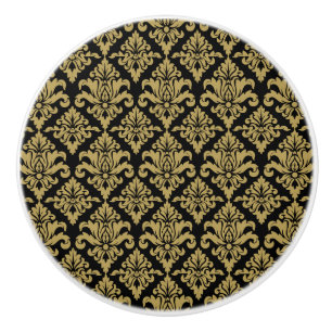 Damask Fabric decorative Print Ceramic Knob