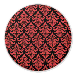 Damask Fabric decorative Print Ceramic Knob
