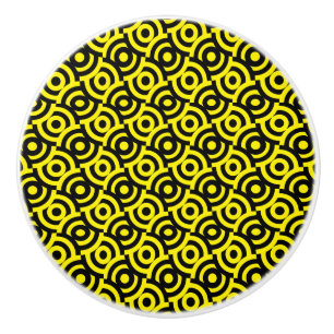Damask Fabric Decorative Print Ceramic Knob