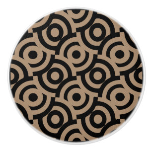 Damask Fabric Decorative Print Ceramic Knob