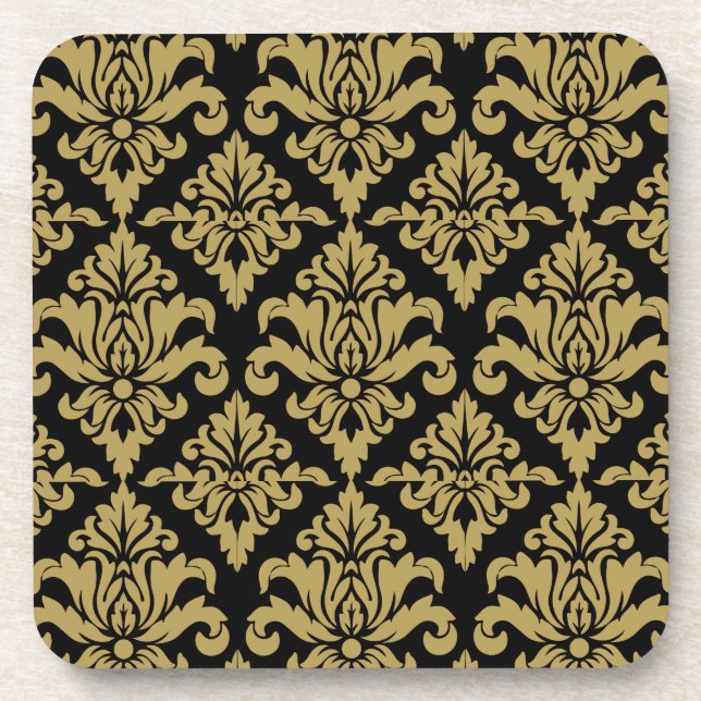 Damask Fabric decorative Print Coaster (Front)