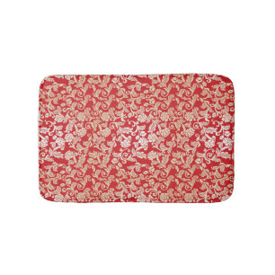 Damask floral background pattern bath mat