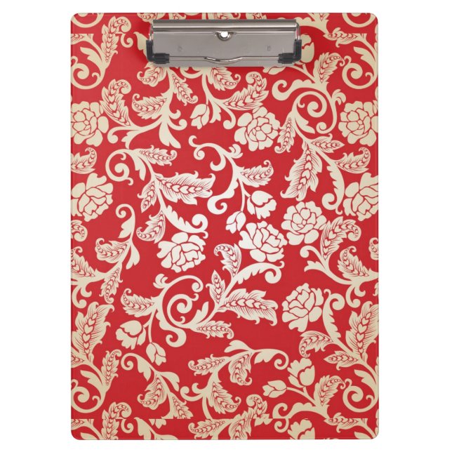 Damask floral background pattern clipboard (Front)