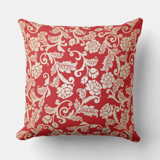 Damask floral background pattern cushion (Front)