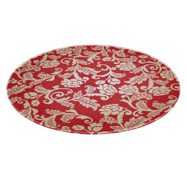 Damask floral background pattern cutting board (Corner)
