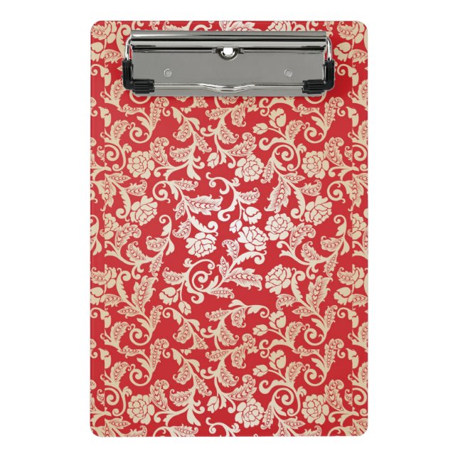 Damask floral background pattern mini clipboard (Front)