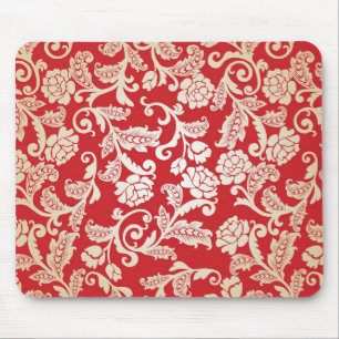 Damask floral background pattern mouse mat