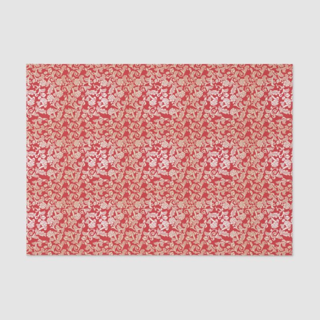 Damask floral background pattern tissue paper (Front)
