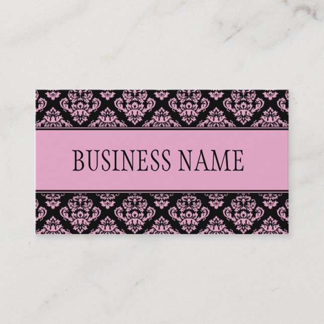 Damask Floral Elegant Professional Stylish Classy Business Card (Front)