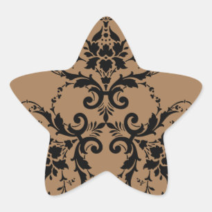 damask-floral-flower-flourish star sticker