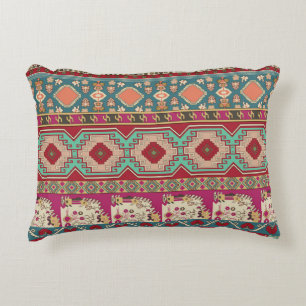 Damask Floral Geometric Colourful Patchwork Decorative Cushion
