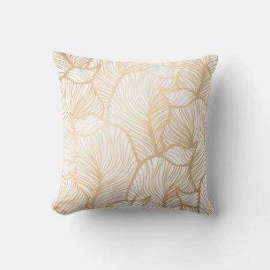 Damask floral gold cushion
