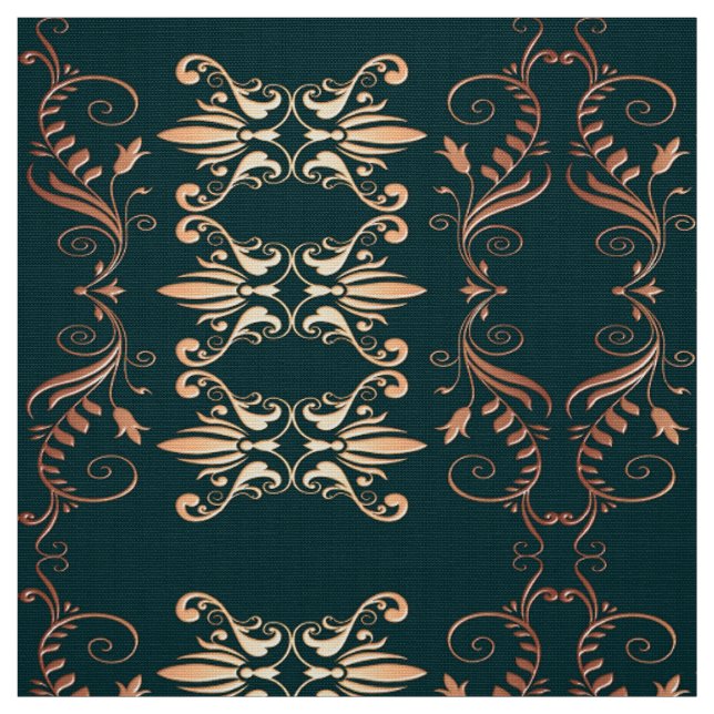 damask floral golden seamless pattern fabric (Swatch)