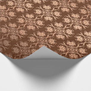 damask floral golden seamless pattern wrapping paper