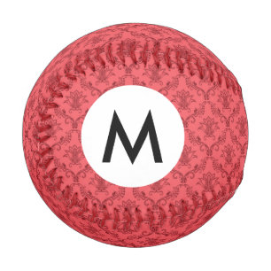 Damask floral pattern baseball