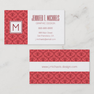 Damask floral pattern business card