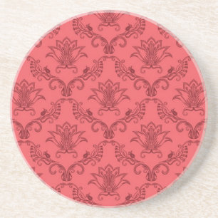 Damask floral pattern coaster