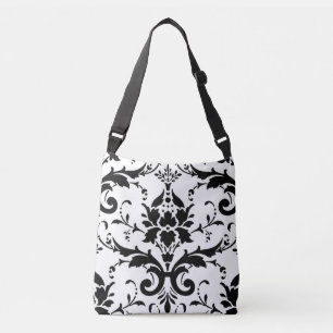 Damask floral pattern crossbody bag