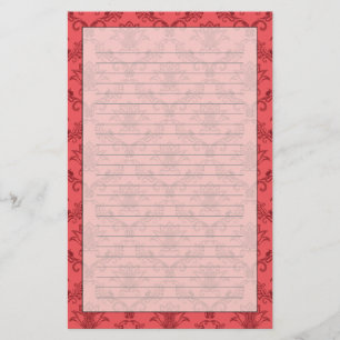 Damask floral pattern stationery