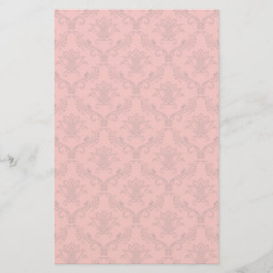 Damask floral pattern stationery