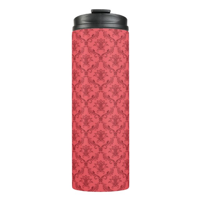 Damask floral pattern thermal tumbler (Front)