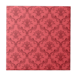 Damask floral pattern tile