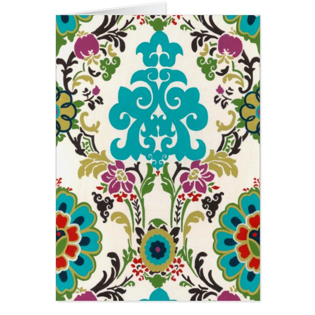 Damask Floral Patterns Plum Turquoise (Front)
